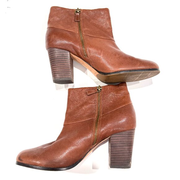 Cole Haan Nike Air Cassidy Brown Leather Boots Booties Cognac 8.5 - Picture 3 of 14